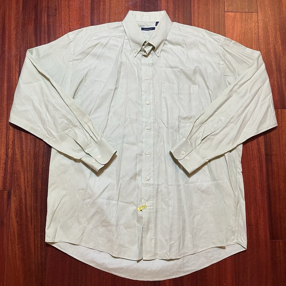 BURBERRY Shirt Mens Extra Large Light Green London Made In USA Button Down